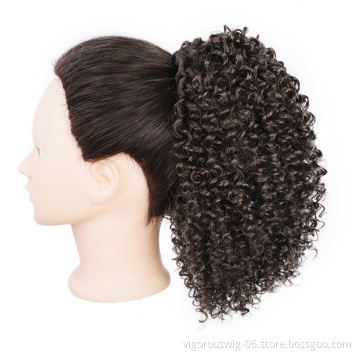 Vigorous Messy Curly Afro Kinky Wavy Hair Extension for Women Synthetic Short Drawstring Ponytail Hairpiece For Women